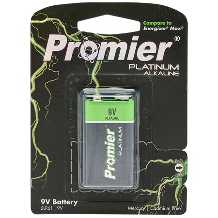 PROMIER PRODUCTS Premium 9 Volt Alkaline Battery P-9V1-12/48